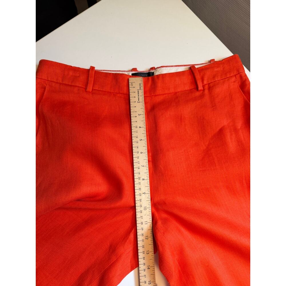 J.Crew Womens Size 10 Orange 100% Linen Wide Leg Crop Pants Culottes Coastal - Picture 10 of 11
